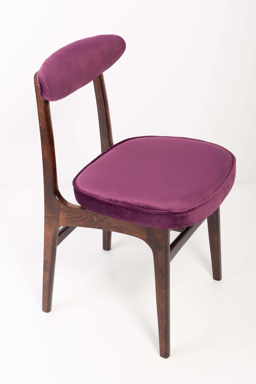 Set Of Four 20th Century Plum Violet Velvet Rajmund Halas Chairs, 1960s photo for sale