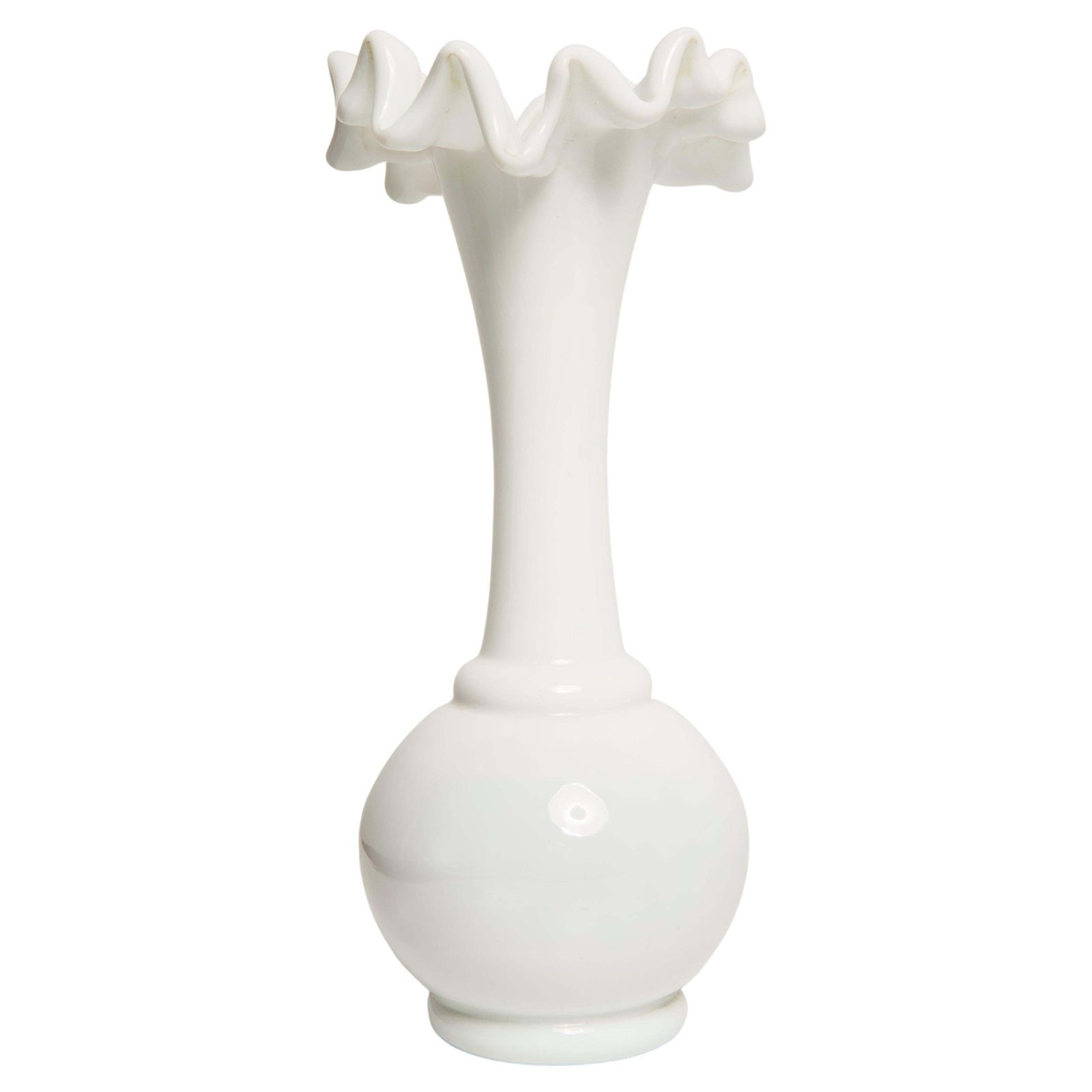Midcentury Porcelain White Mini Vase With A Frill, Europe, 1960s