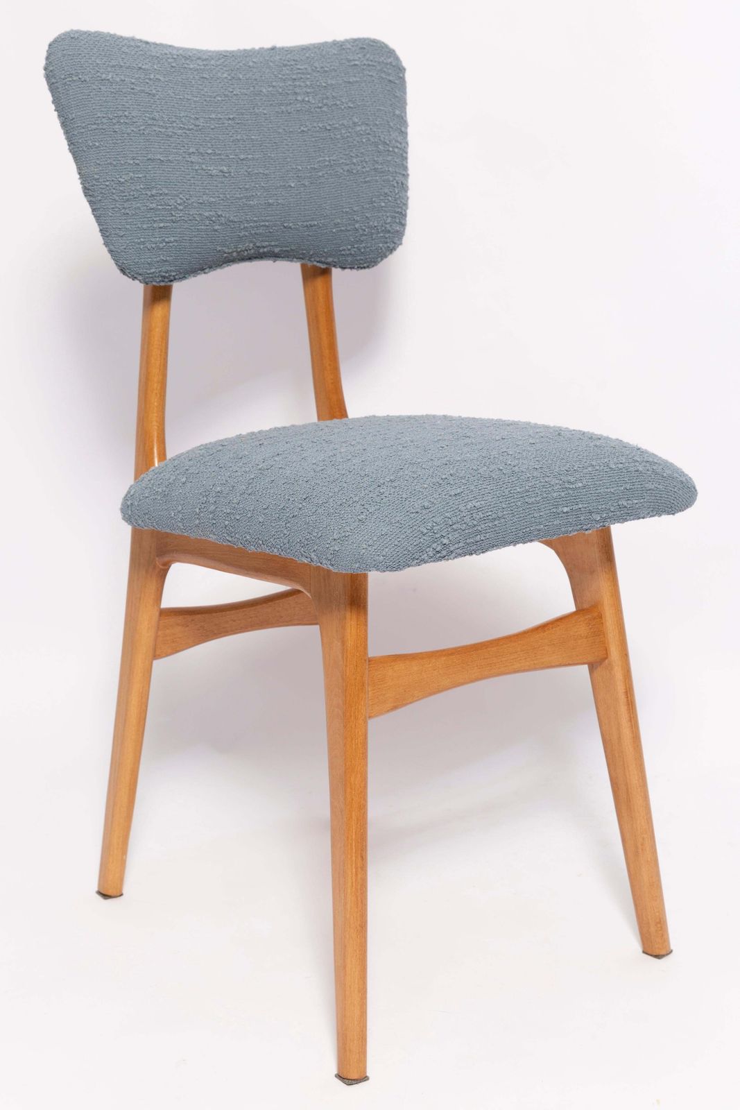 Mid Century Butterfly Dining Chair, Gray Boucle, Europe, 1960s photo furniture