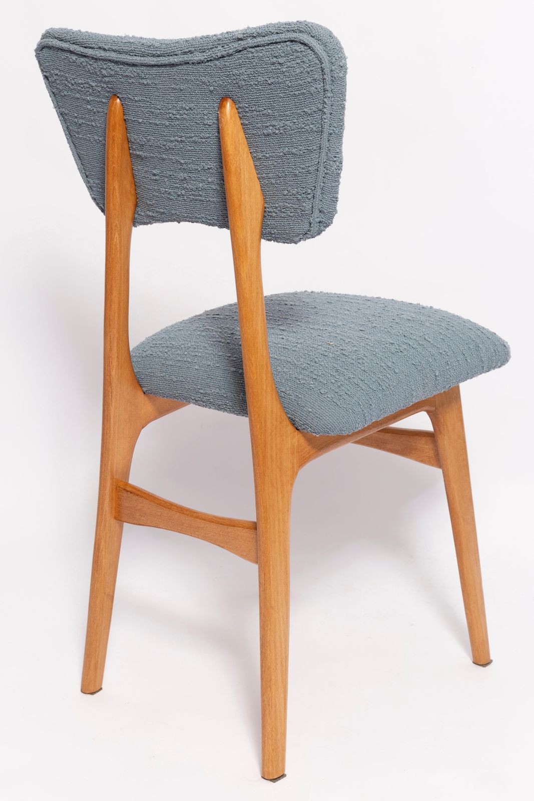 Mid Century Butterfly Dining Chair, Gray Boucle, Europe, 1960s photo vinterior