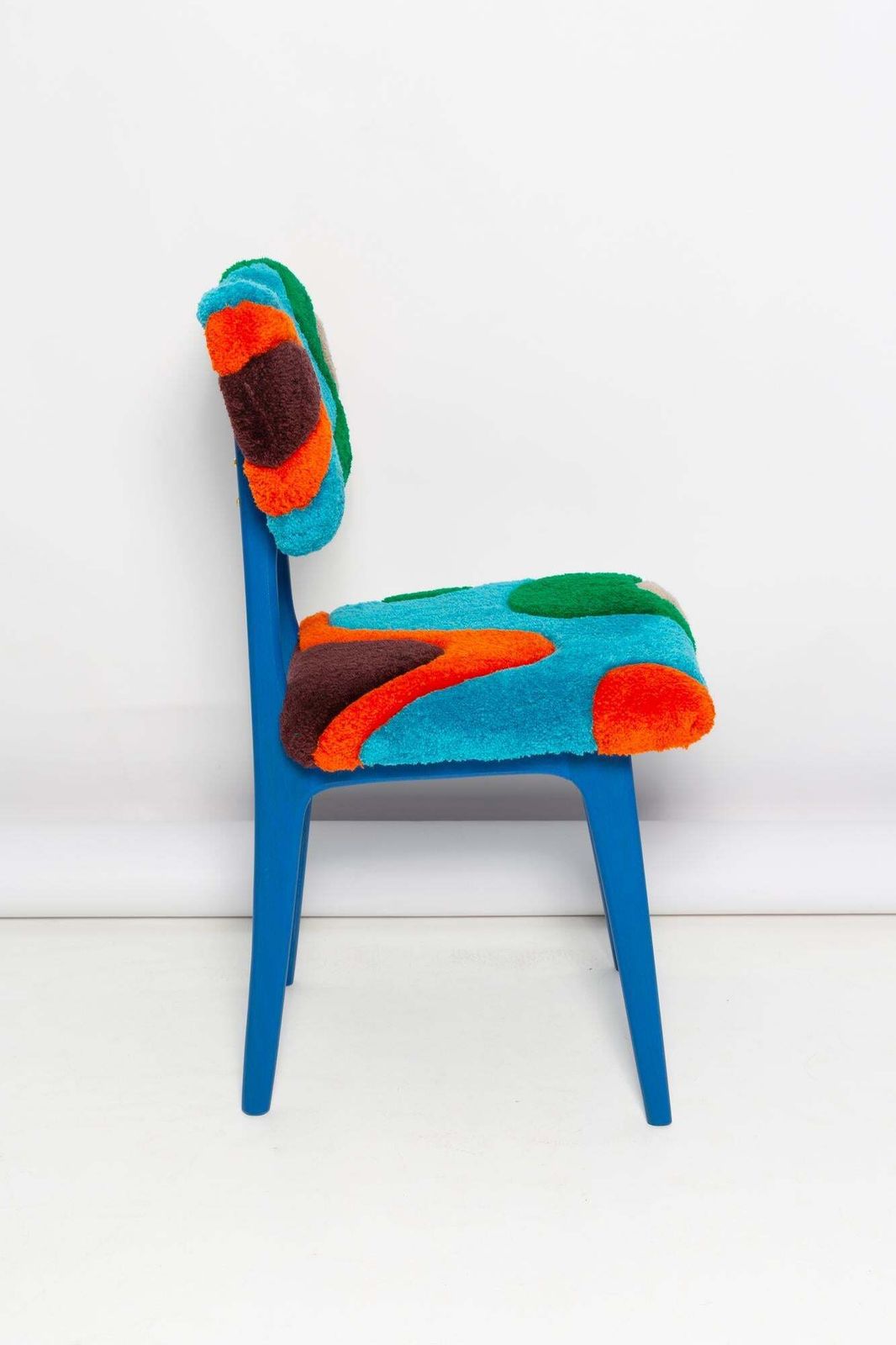 Mid Century Butterfly Chair, Hand Tufting Blue Green Orange Wool, Europe, 1960s photo buy