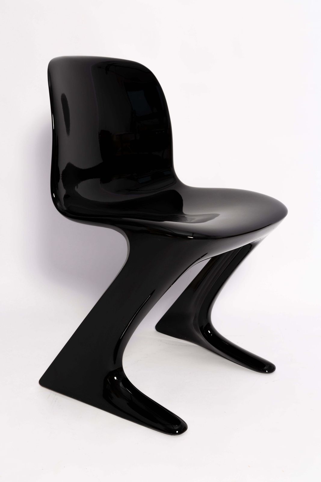 Mid Century Black Glossy Kangaroo Chair Designed By Ernst Moeckl, Germany, 1960s photo furniture