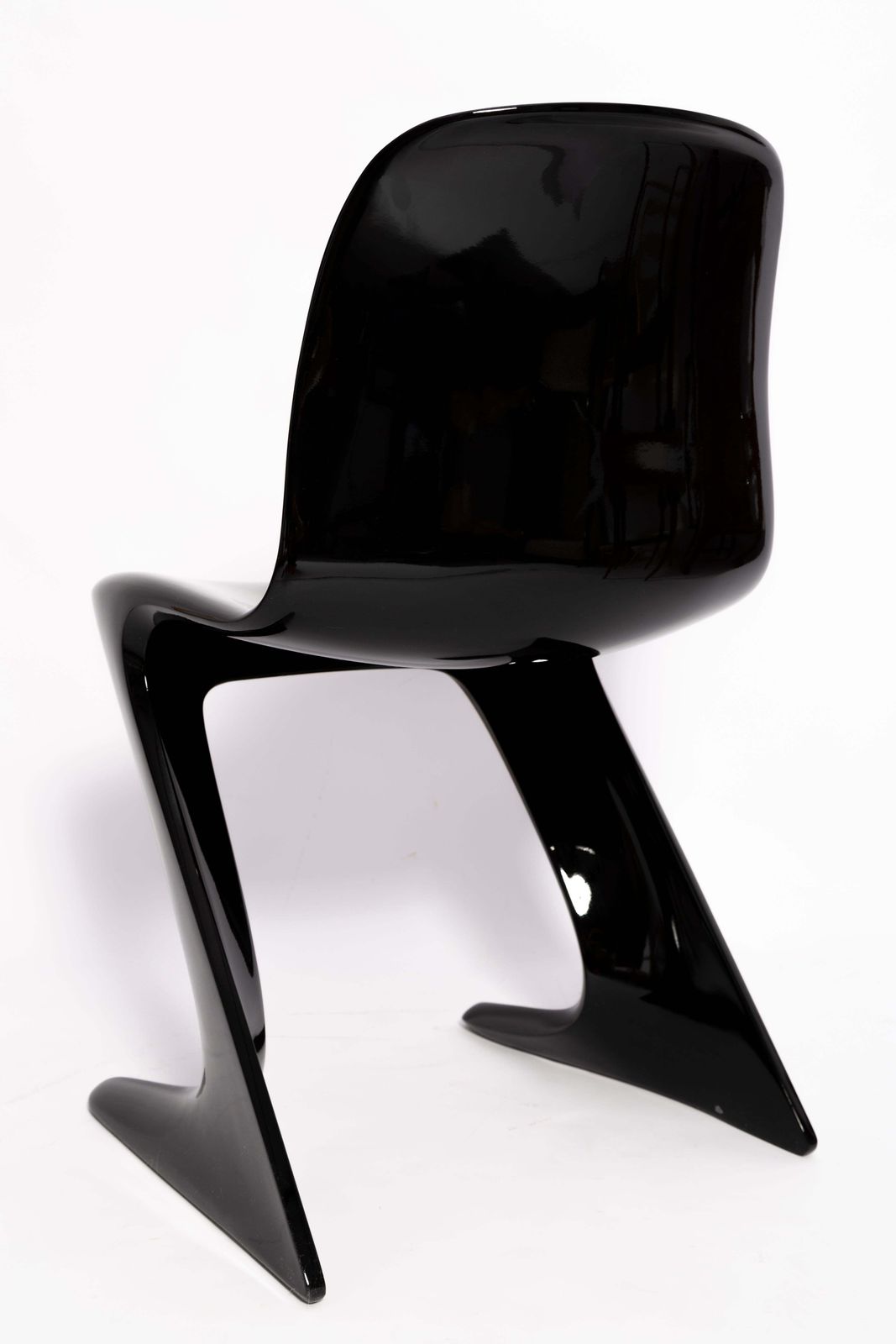 Mid Century Black Glossy Kangaroo Chair Designed By Ernst Moeckl, Germany, 1960s photo vintage