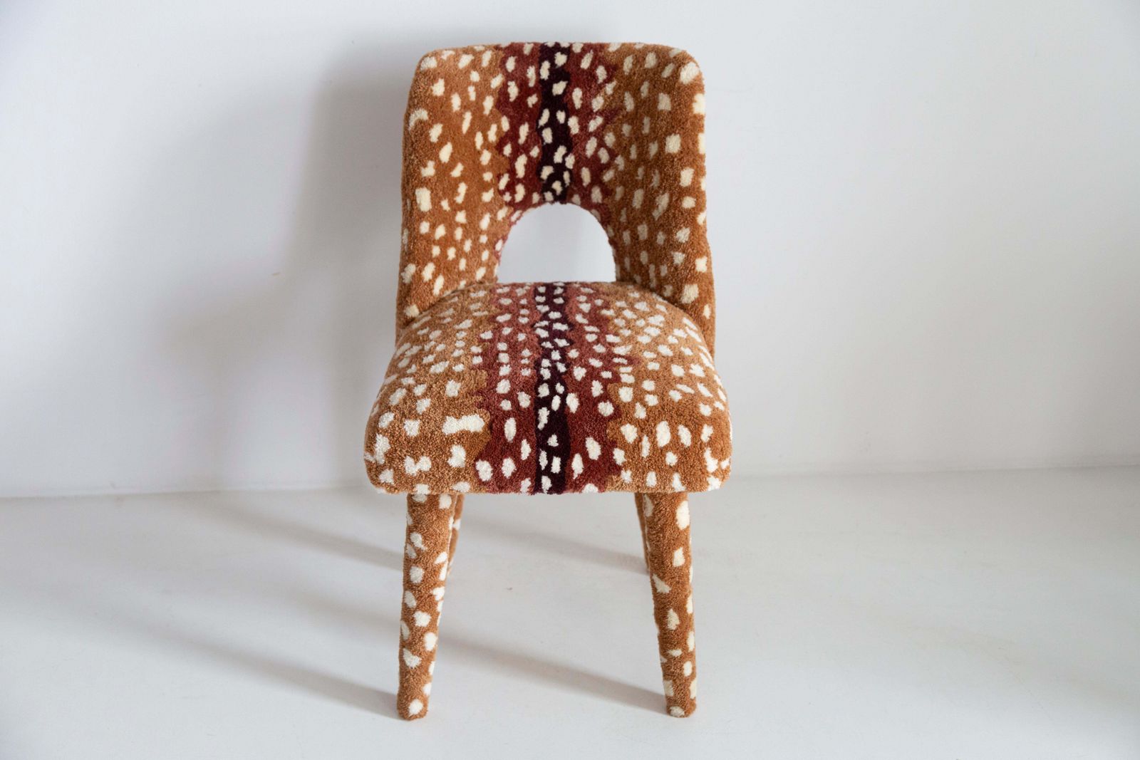 photo furniture Mid Century Hand Tufting Roe Deer Bambi Wool Shell Chair, Europe, 1960s