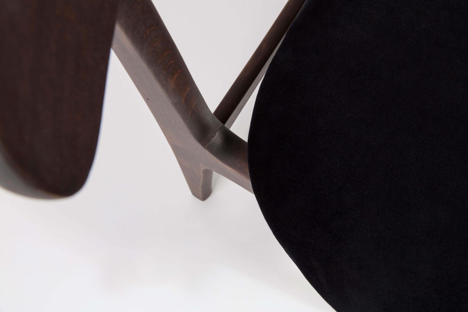 photo for sale Set Of Three 20th Century Black Velvet Chairs, 1960s