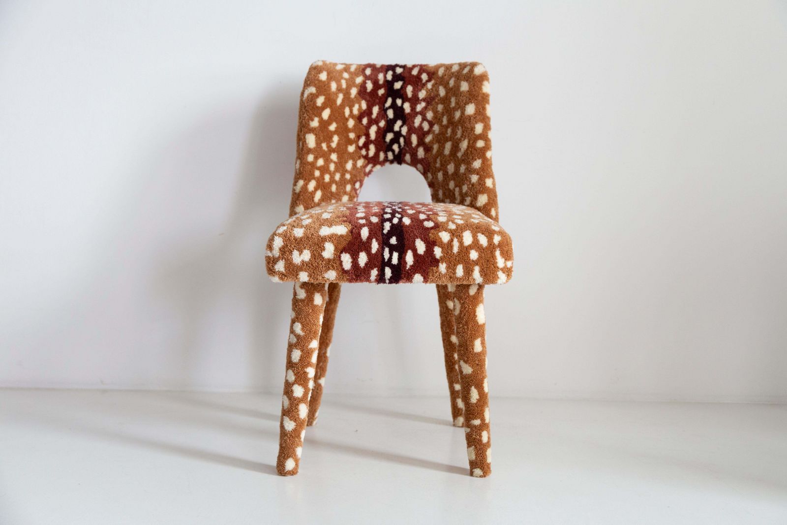photo for sale Mid Century Hand Tufting Roe Deer Bambi Wool Shell Chair, Europe, 1960s