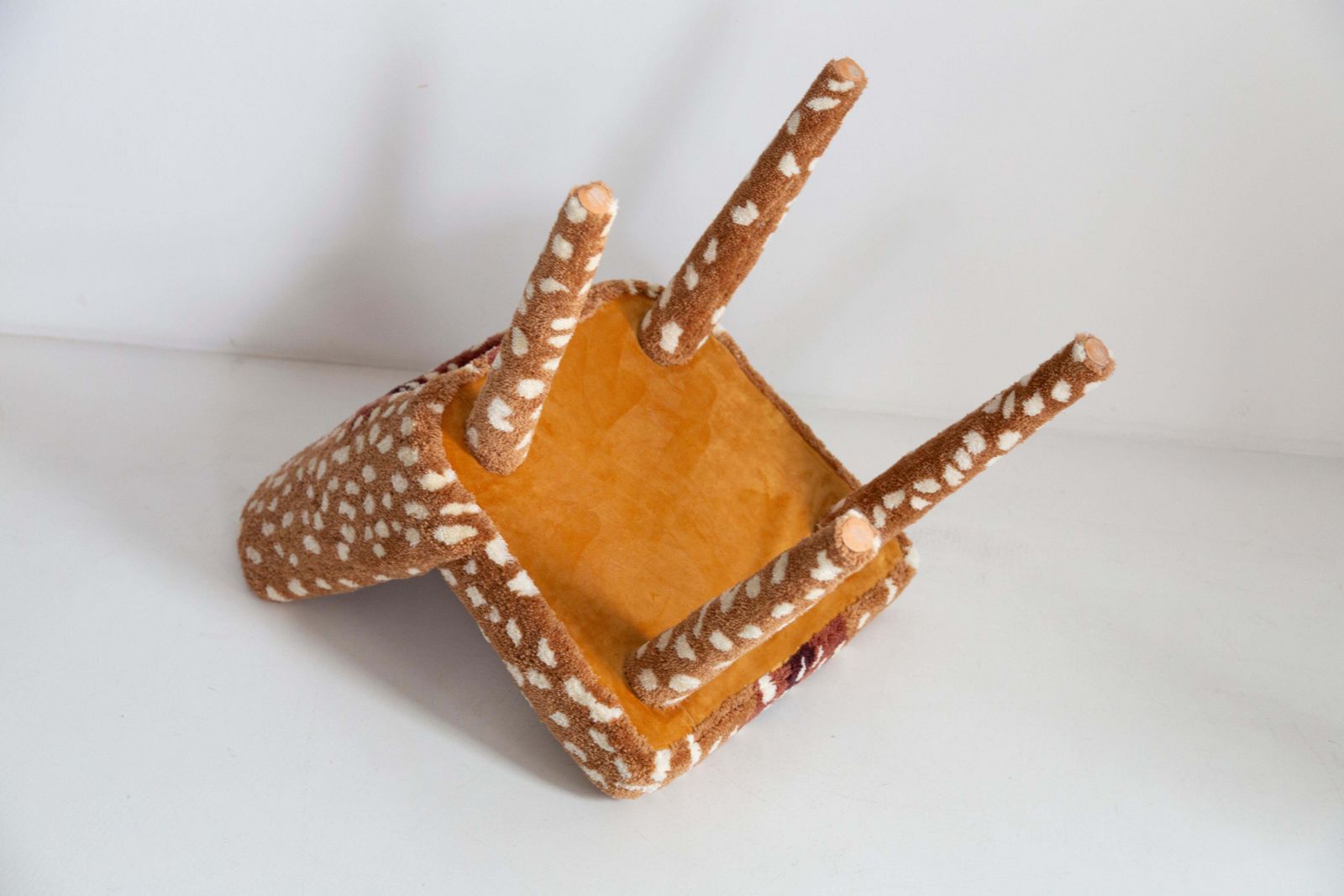 Furniture Mid Century Hand Tufting Roe Deer Bambi Wool Shell Chair, Europe, 1960s photo