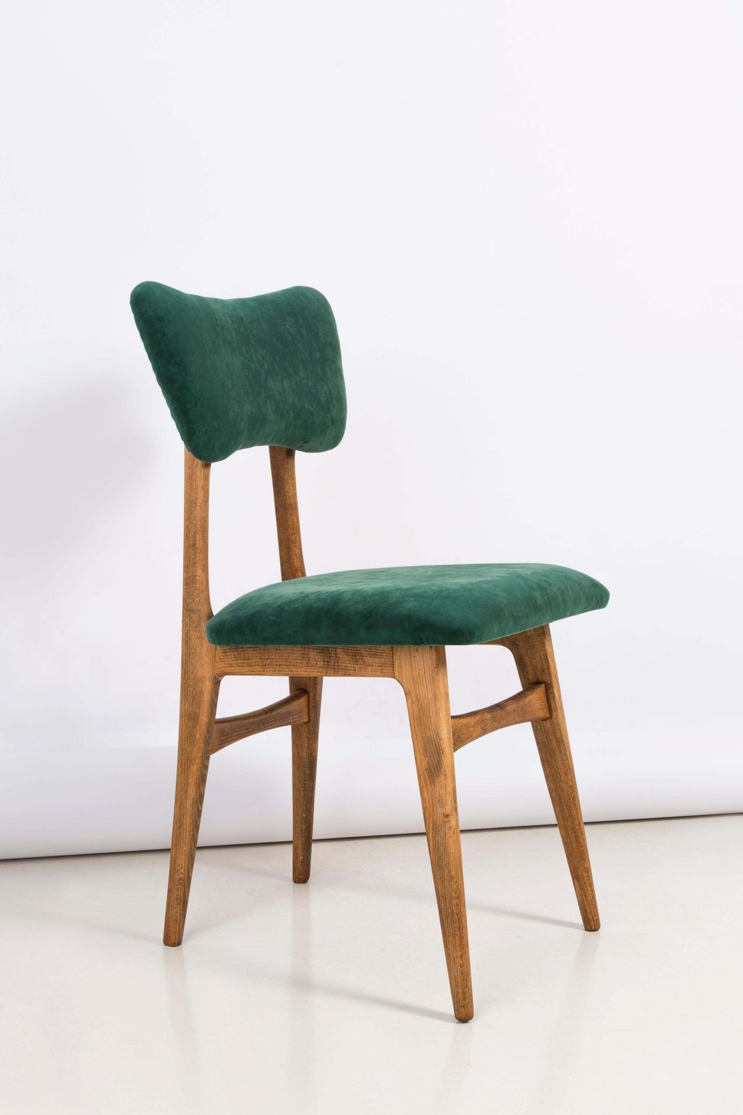 Set Van Vier Donkergroene Fluwelen Stoelen, 20e Eeuw, Ca. Jaren 1960 photo for sale
