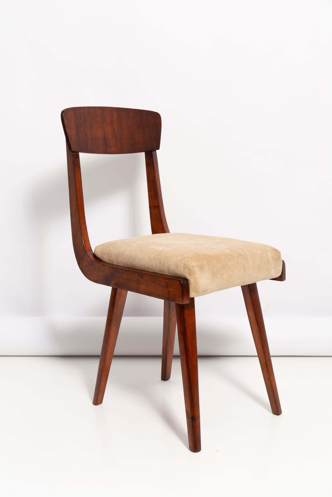 Set Of Four Mid Century Gazelle Beige Wood Chairs, Europe, 1960s photo furniture