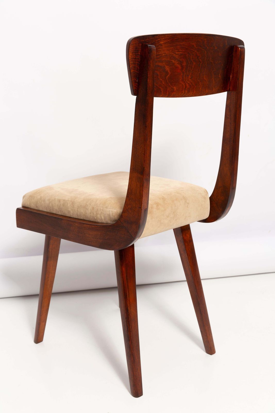 2381.0 Set Of Four Mid Century Gazelle Beige Wood Chairs, Europe, 1960s photo