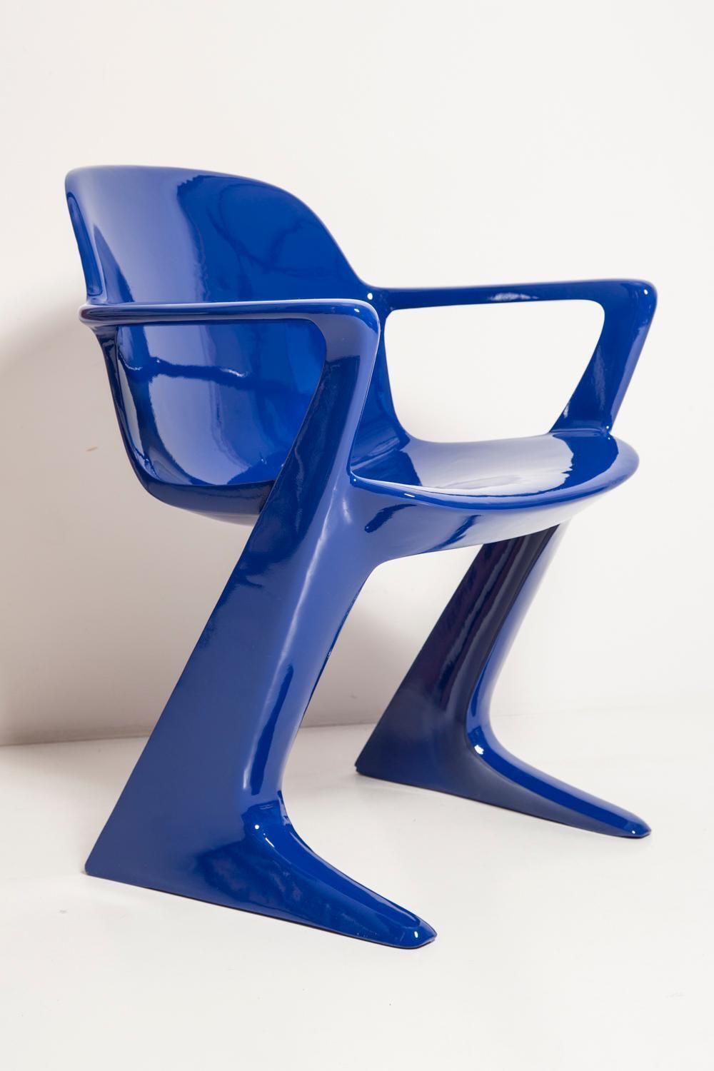 Pair Of Ultramarine Blue Kangaroo Chairs Designed By Ernst Moeckl, Germany, 1968 photo furniture
