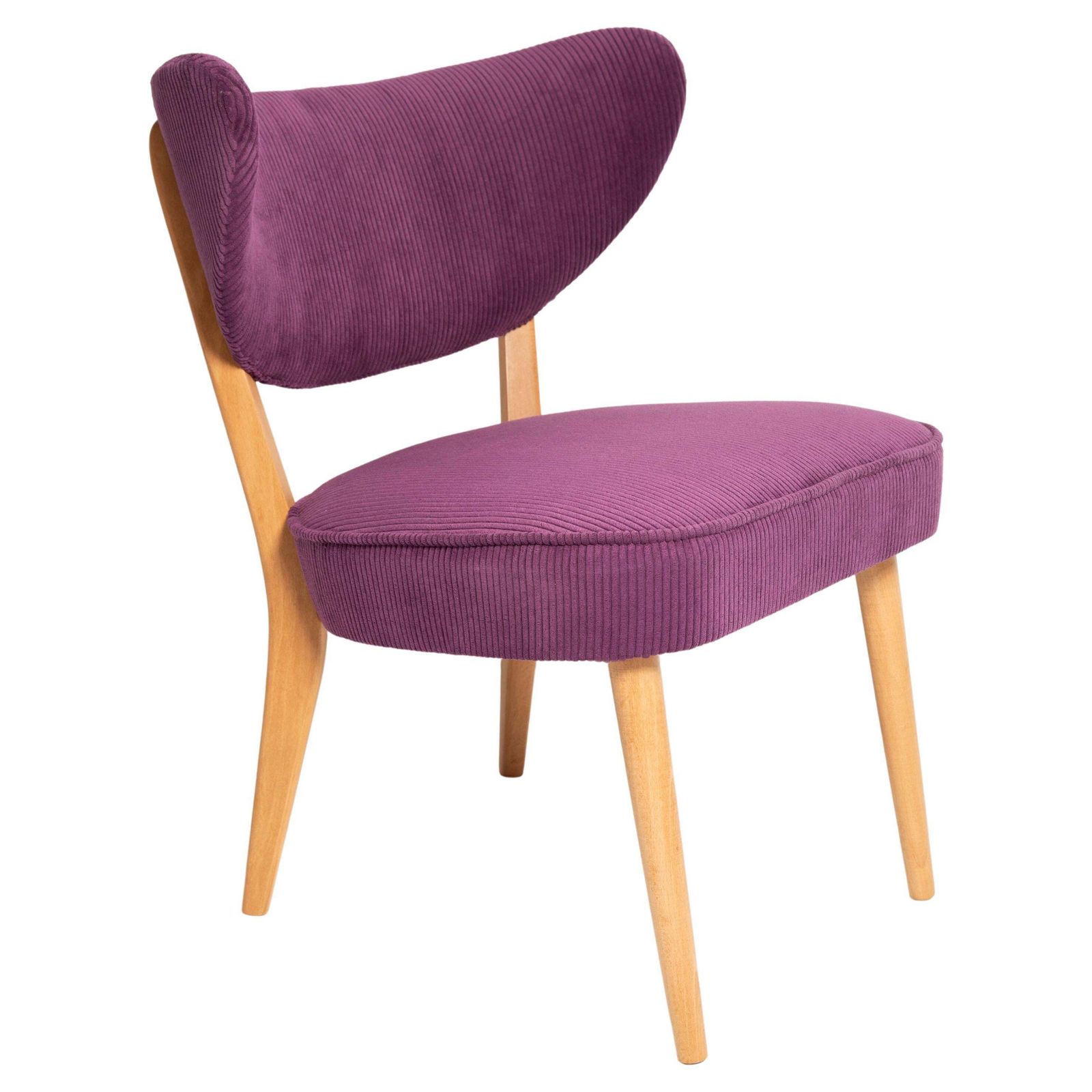 Mid Century Stijl Violet Fluwelen Club Chair, Door Vintola Studio, Europa, Polen