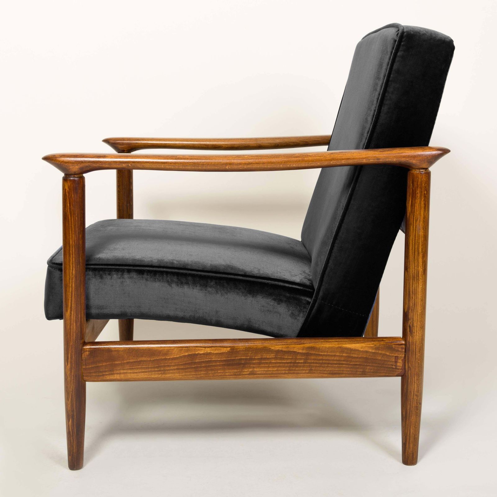 Black Velvet Armchair, Designed By Edmund Homa, 1960s photo furniture