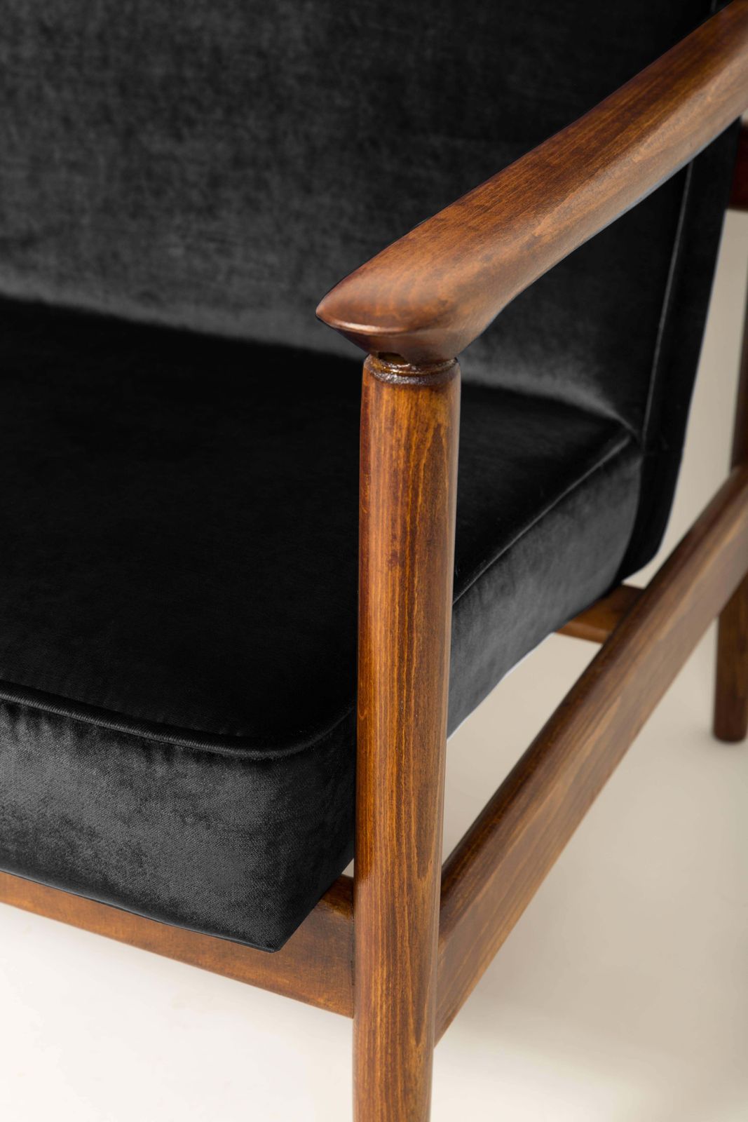 Black Velvet Armchair, Designed By Edmund Homa, 1960s photo Furniture