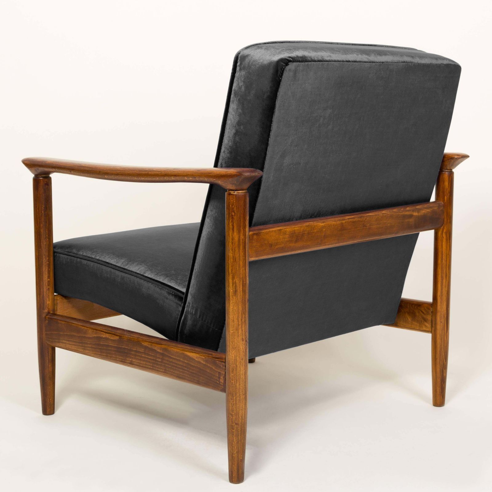Black Velvet Armchair, Designed By Edmund Homa, 1960s photo vinterior