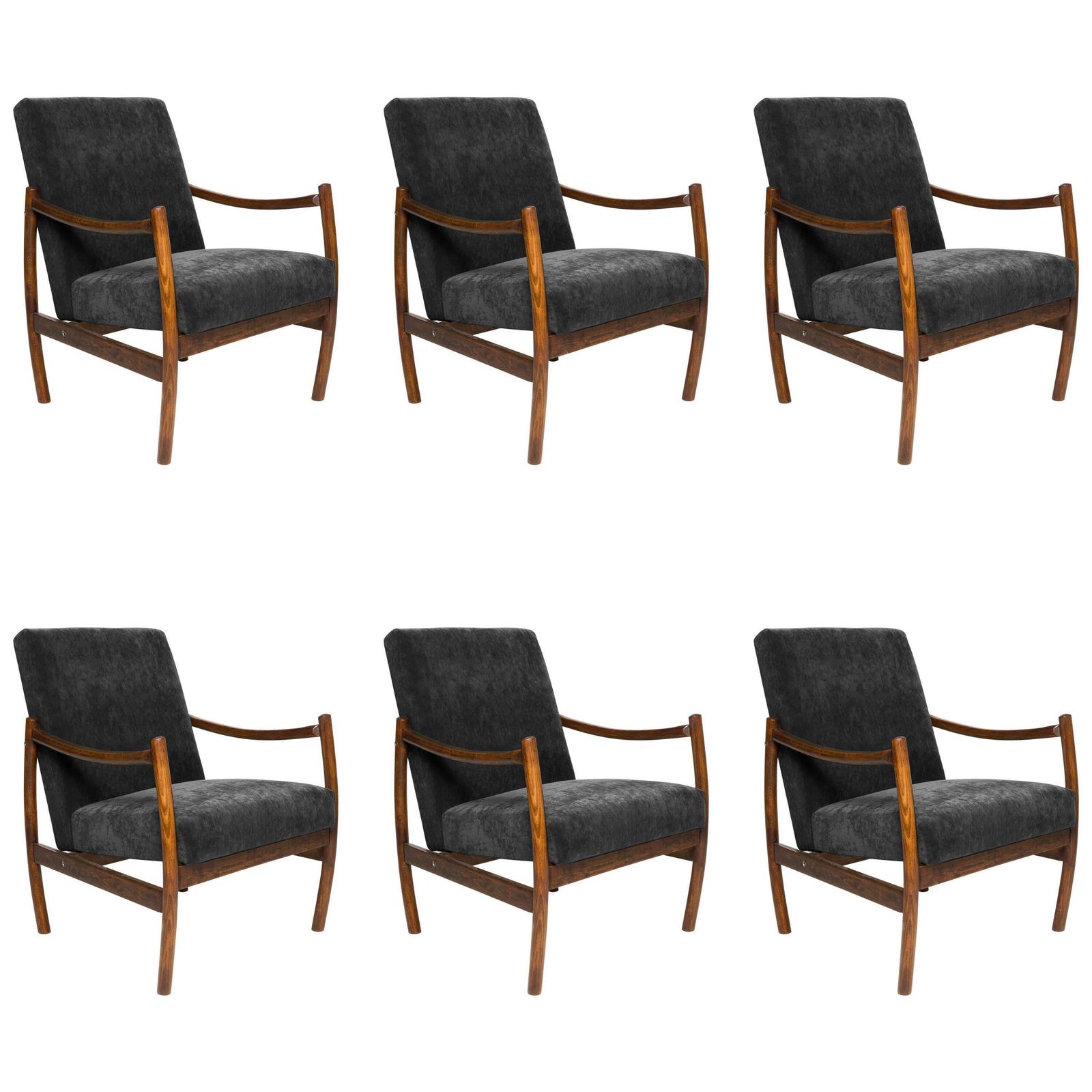 Mid Century Club Armchair, Black Velvet, Europe, 1960s. photo furniture