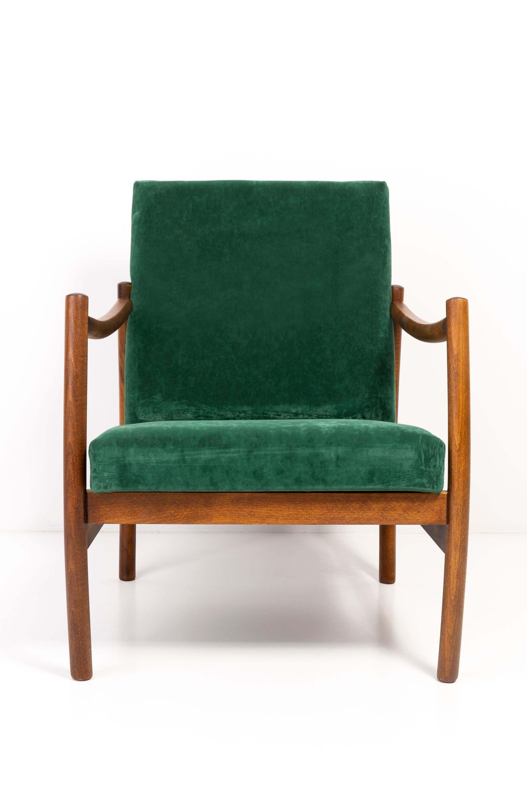 photo buy Midden 20e Eeuw Vintage Fauteuil, Donkergroen Fluweel, Europa, Jaren 1960