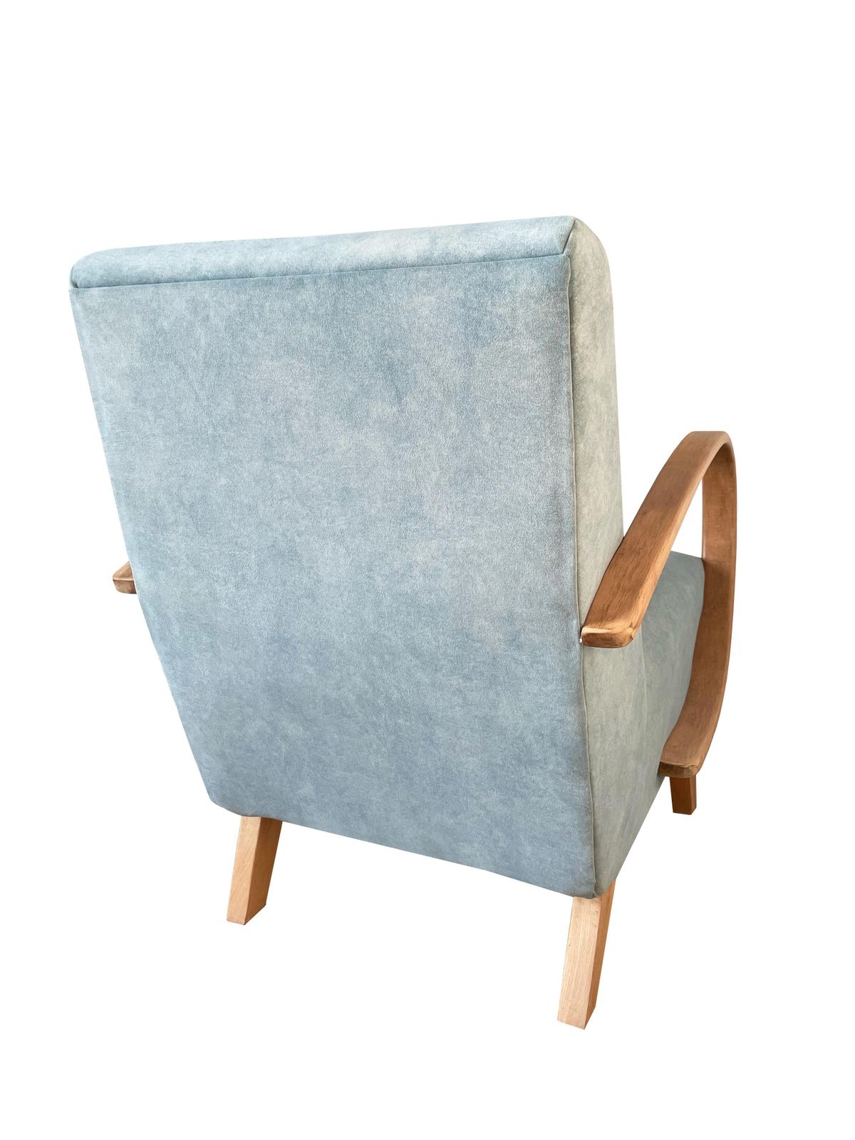 Mid Century Blauwe Fluwelen Fauteuil Van J. Halabala, Tsjechië, Ca. Jaren 1950 photo furniture