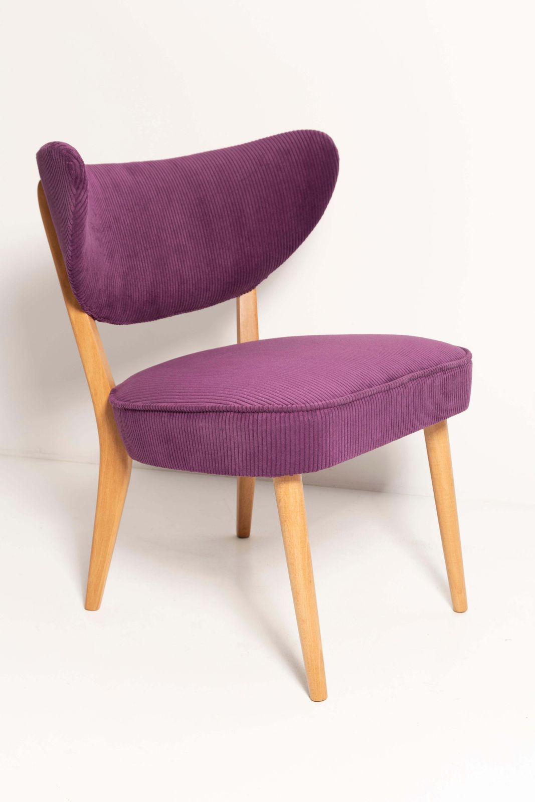 Pair Of Midcentury Style Violet Velvet Club Chairs, By Vintola Studio, Europe photo Furniture