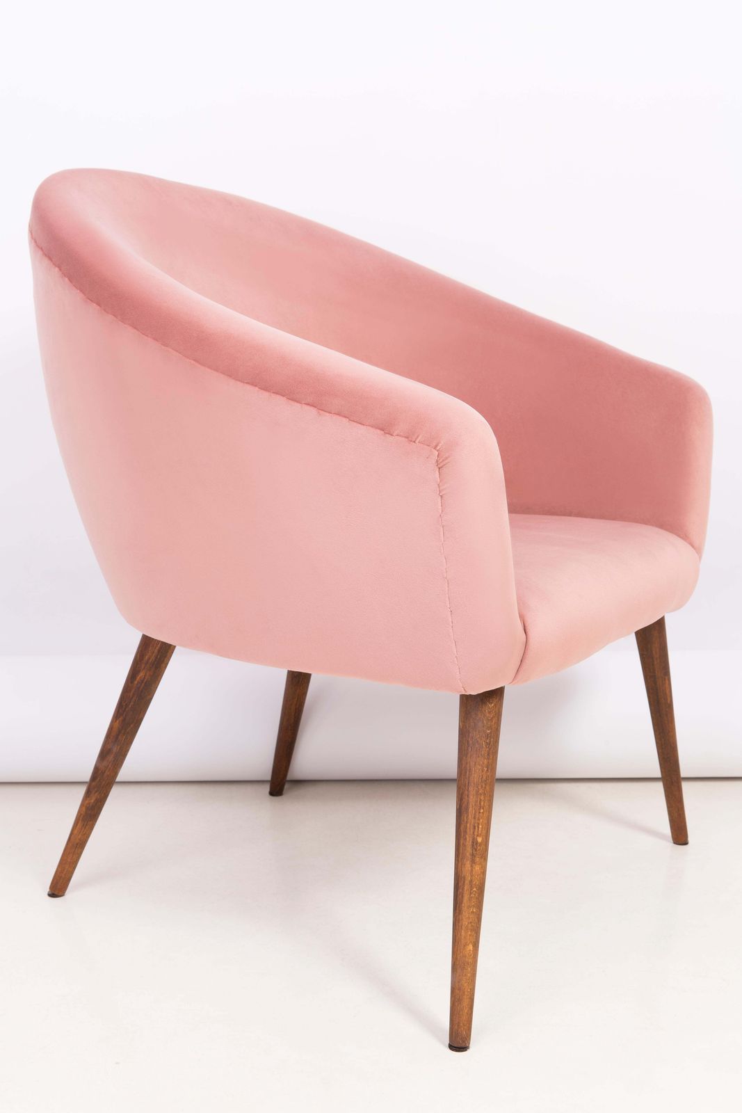 photo buy 20th Century Pink Velvet Shell Club Armchair, 1960s
