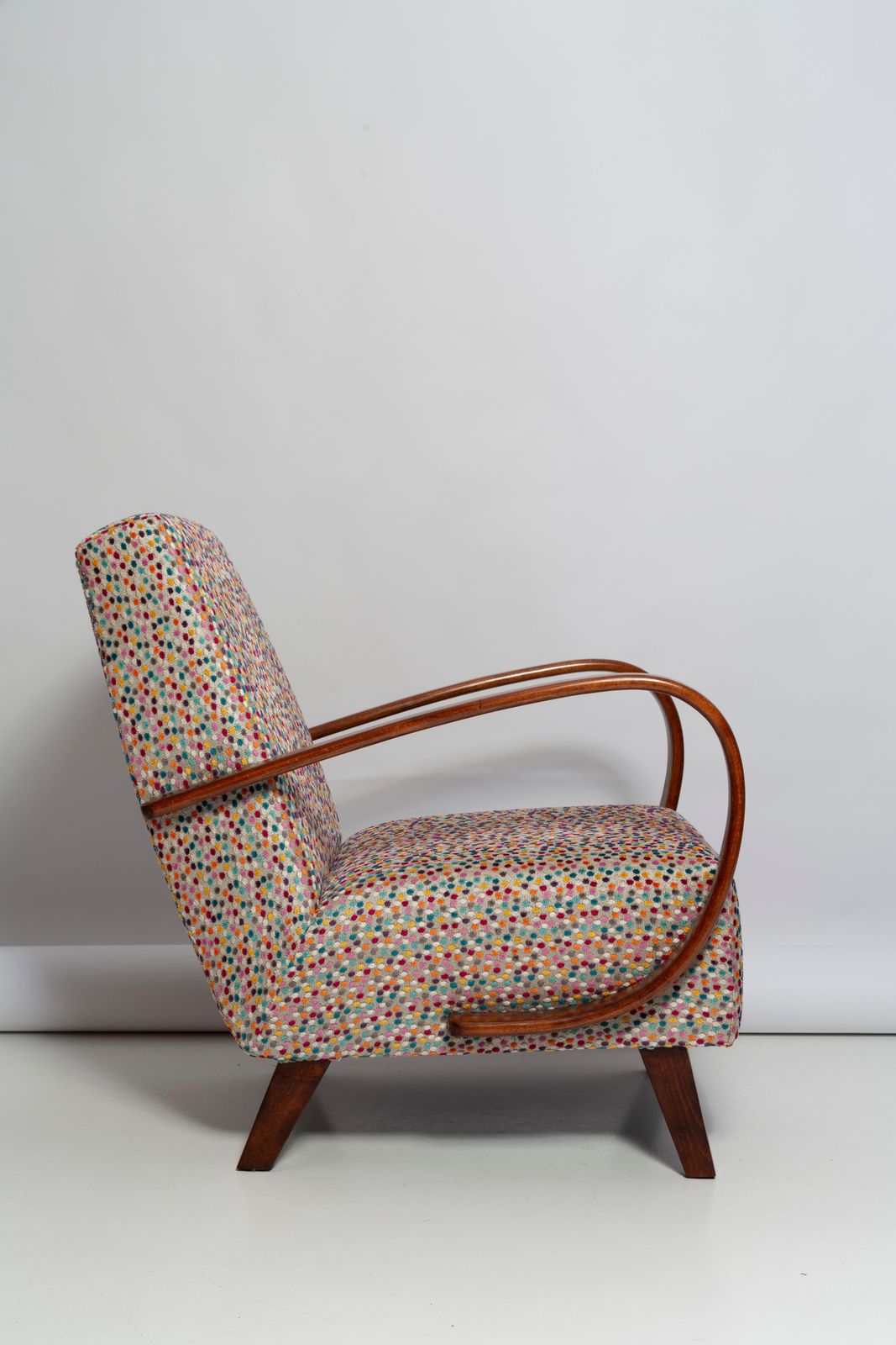 Mid Century Dots Velvet Armchair By J. Halabala, Czech Republic, 1950s photo Furniture