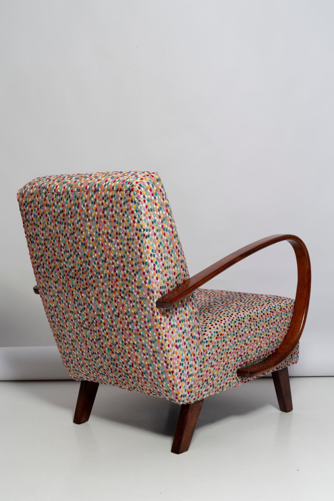 Mid Century Dots Velvet Armchair By J. Halabala, Czech Republic, 1950s photo 1361.0