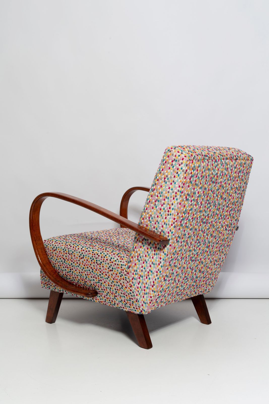 Mid Century Dots Velvet Armchair By J. Halabala, Czech Republic, 1950s photo vintage