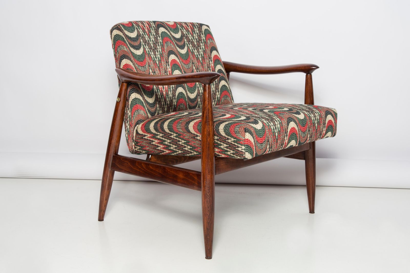 Mid Century Flimflam Jacquard Fauteuil, Ontworpen Door J. Kedziorek, Europa, Jaren 1960 photo furniture