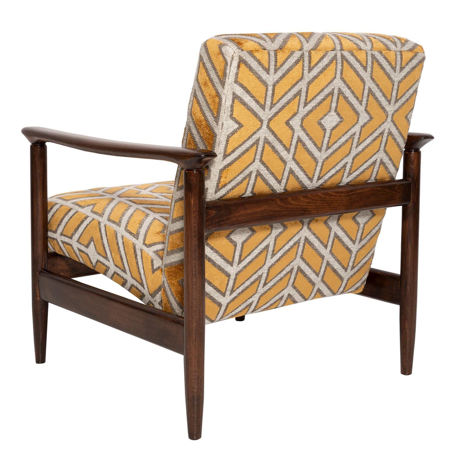 Mid Century Yellow Chenille Velvet Armchair, Edmund Homa, Gfm 142, 1960s, Poland photo buy