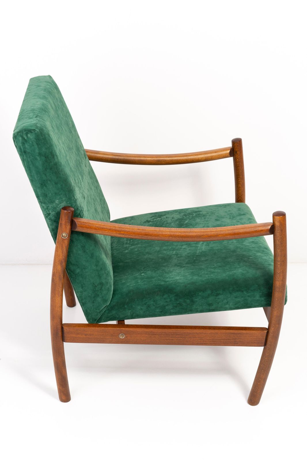 Set Van Twee Mid Century Vintage Fauteuils, Donkergroen Fluweel, Europa, Jaren 1960 photo vinterior