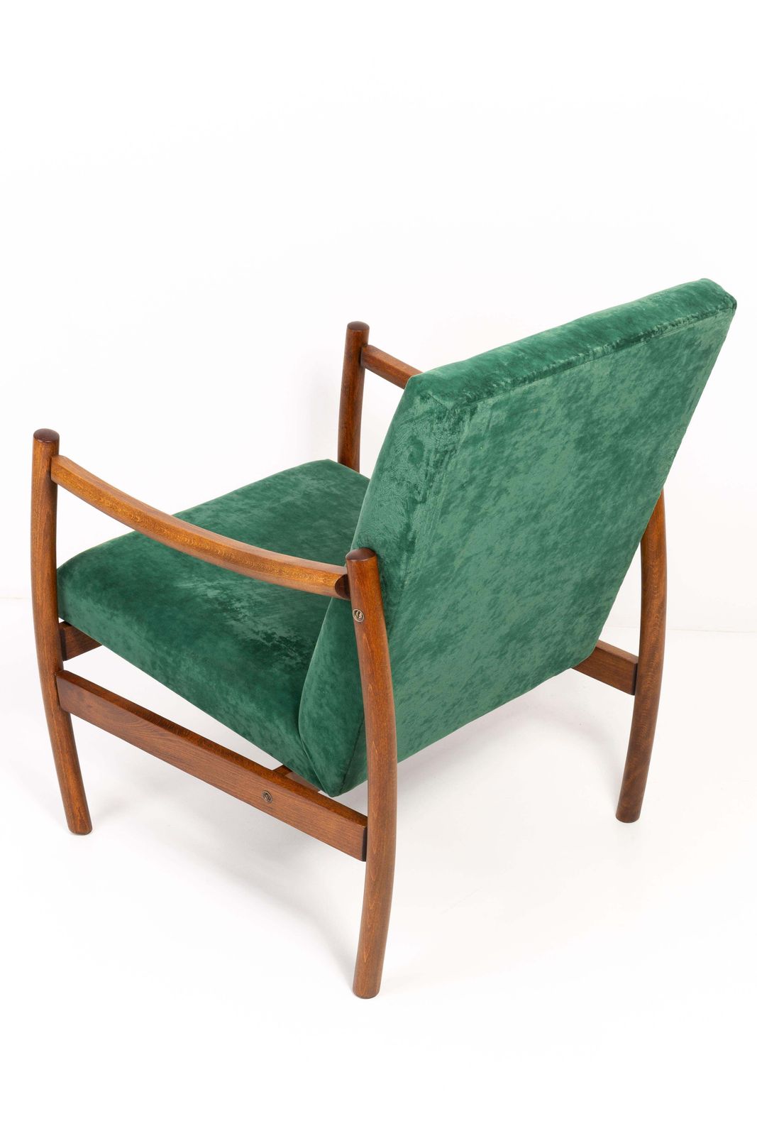 photo for sale Set Van Twee Mid Century Vintage Fauteuils, Donkergroen Fluweel, Europa, Jaren 1960
