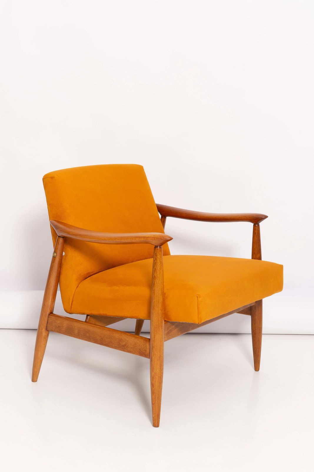 Pair Of Mid Century Yellow Armchairs, Designed By J. Kedziorek, Poland, 1960s photo furniture