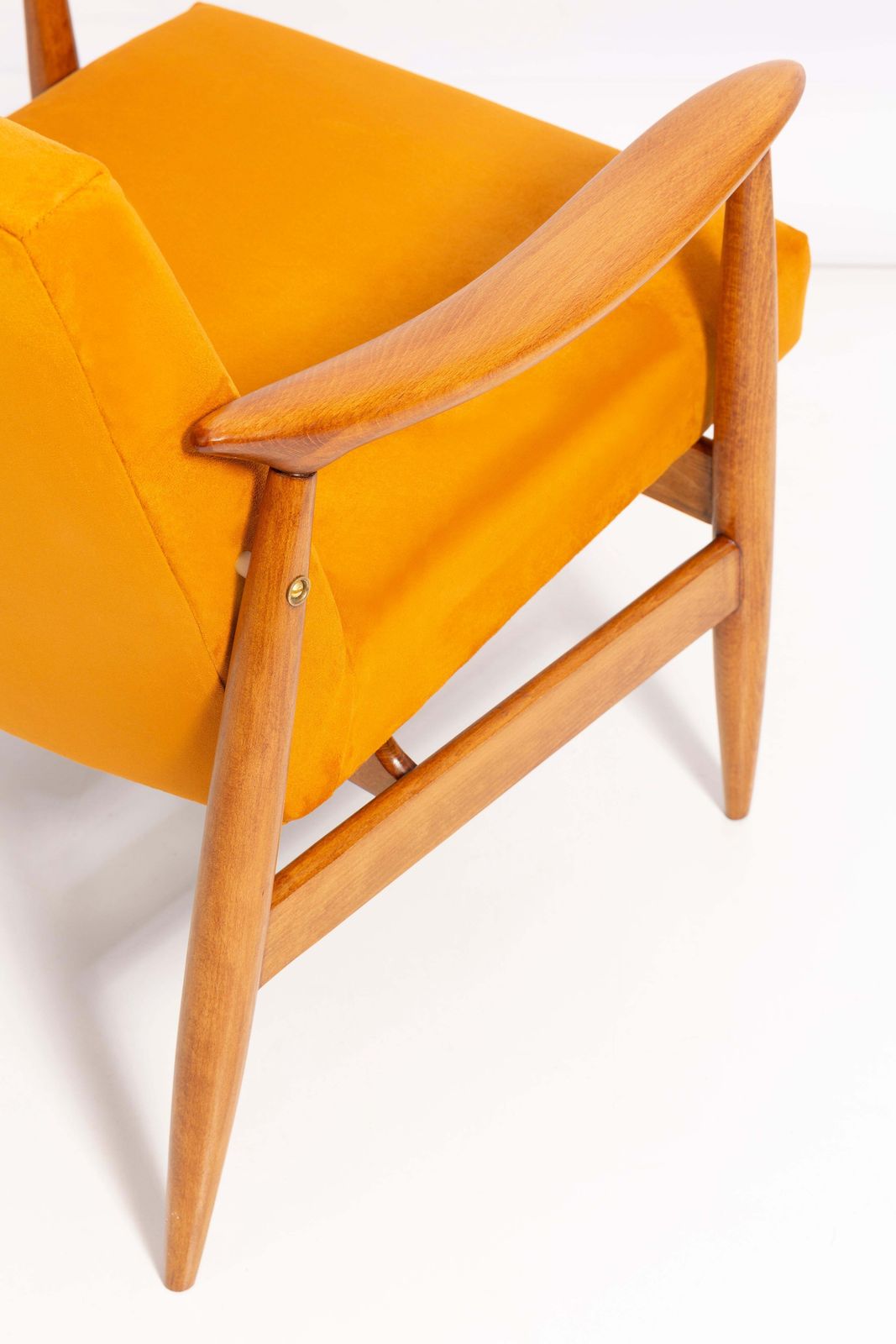 photo buy Pair Of Mid Century Yellow Armchairs, Designed By J. Kedziorek, Poland, 1960s