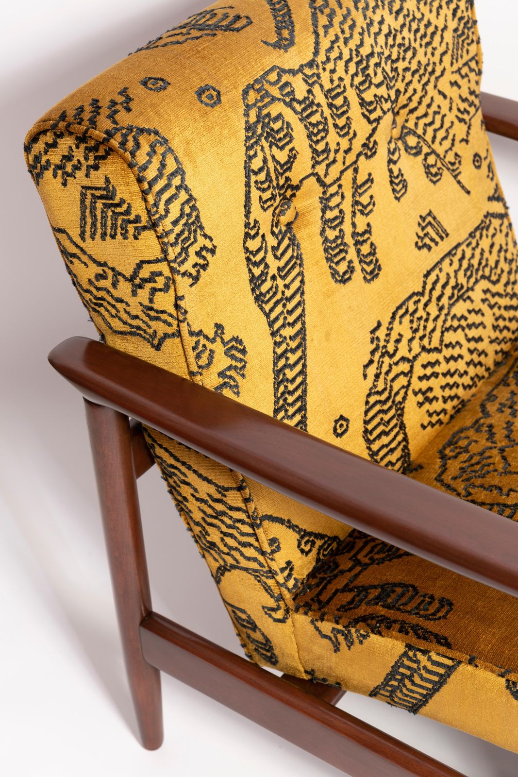 Mid Century Tiger Mountain Velvet Armchair, Gfm 142, Edmund Homa, Europe, 1960s photo for sale