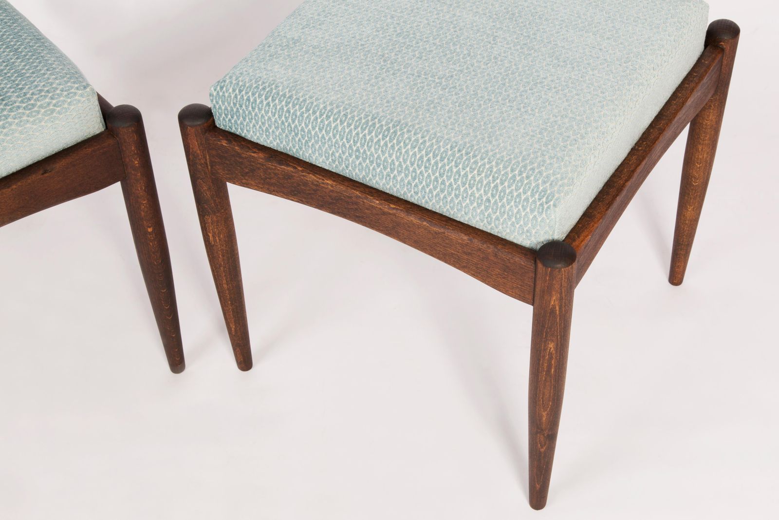 Furniture Midcentury Blue Velvet Armchair With Stool, Zenon Baczyk, 1960s photo