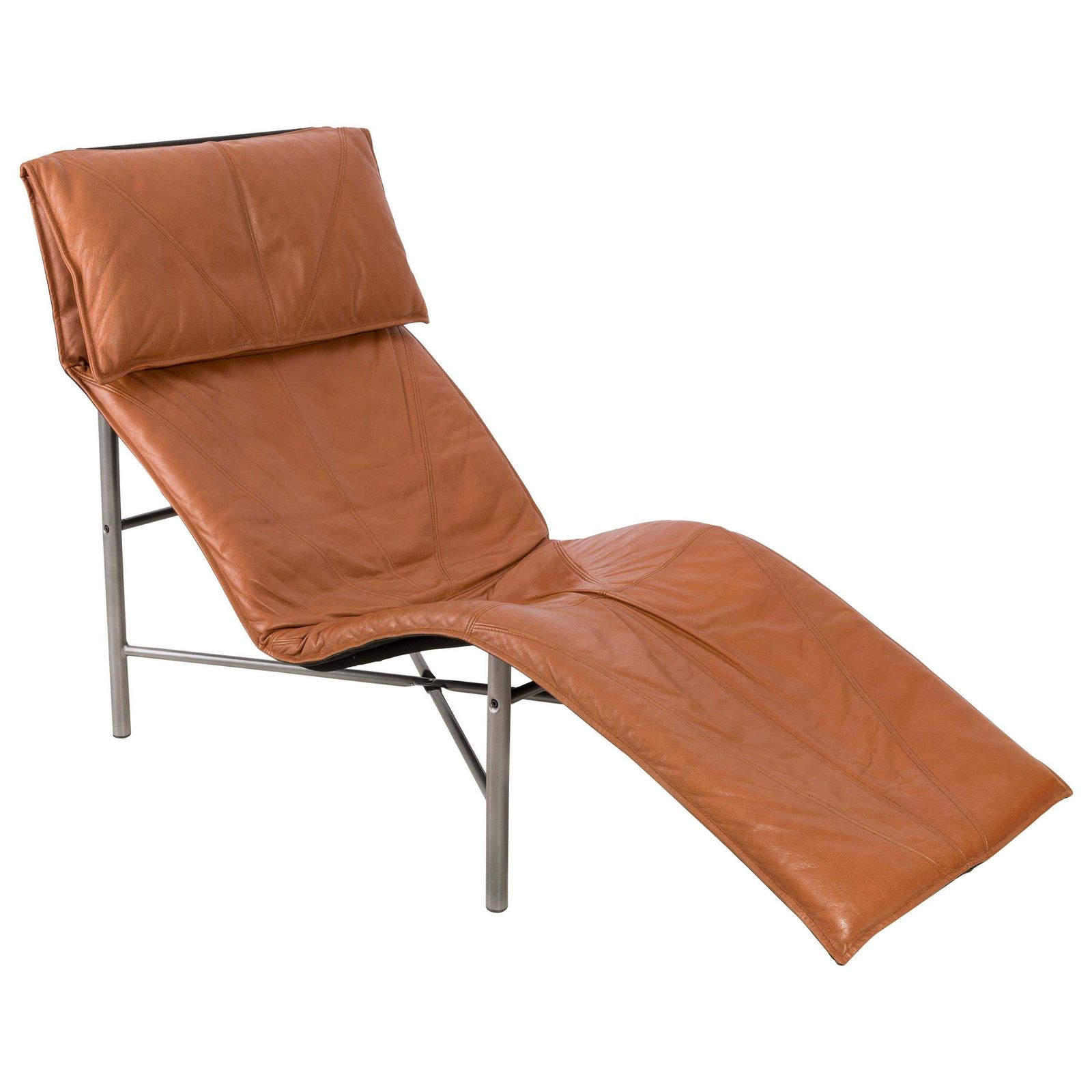 Mid Century Danish Modern Bruinleren Chaise Longue Van Tord Björklund