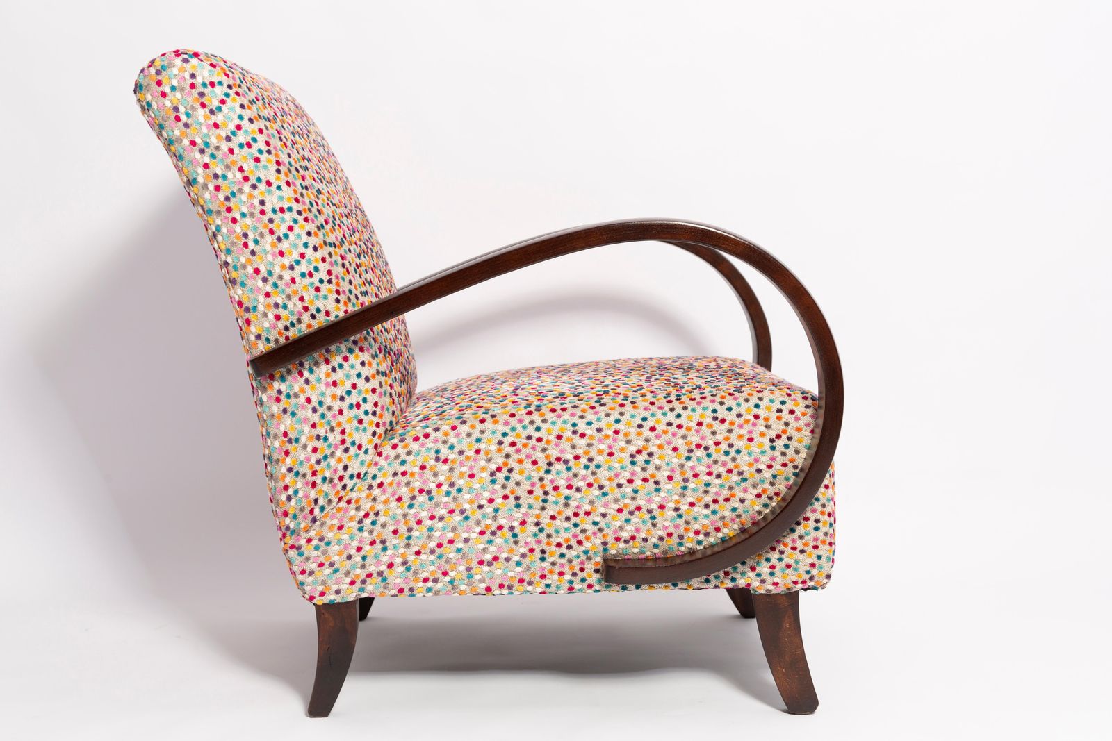 Set Van Twee Mid Century Dots Velvet Fauteuils Van J. Halabala, Tsjechië, Ca. Jaren 1950 photo 2548.0