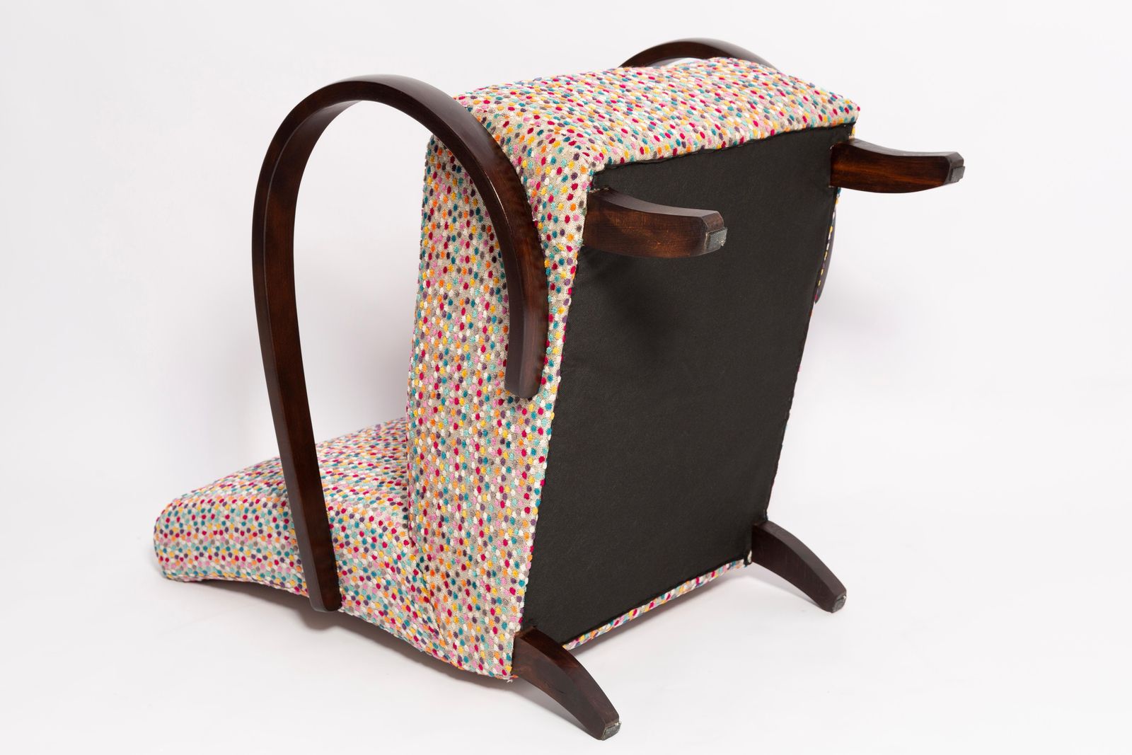 photo vintage Set Van Twee Mid Century Dots Velvet Fauteuils Van J. Halabala, Tsjechië, Ca. Jaren 1950