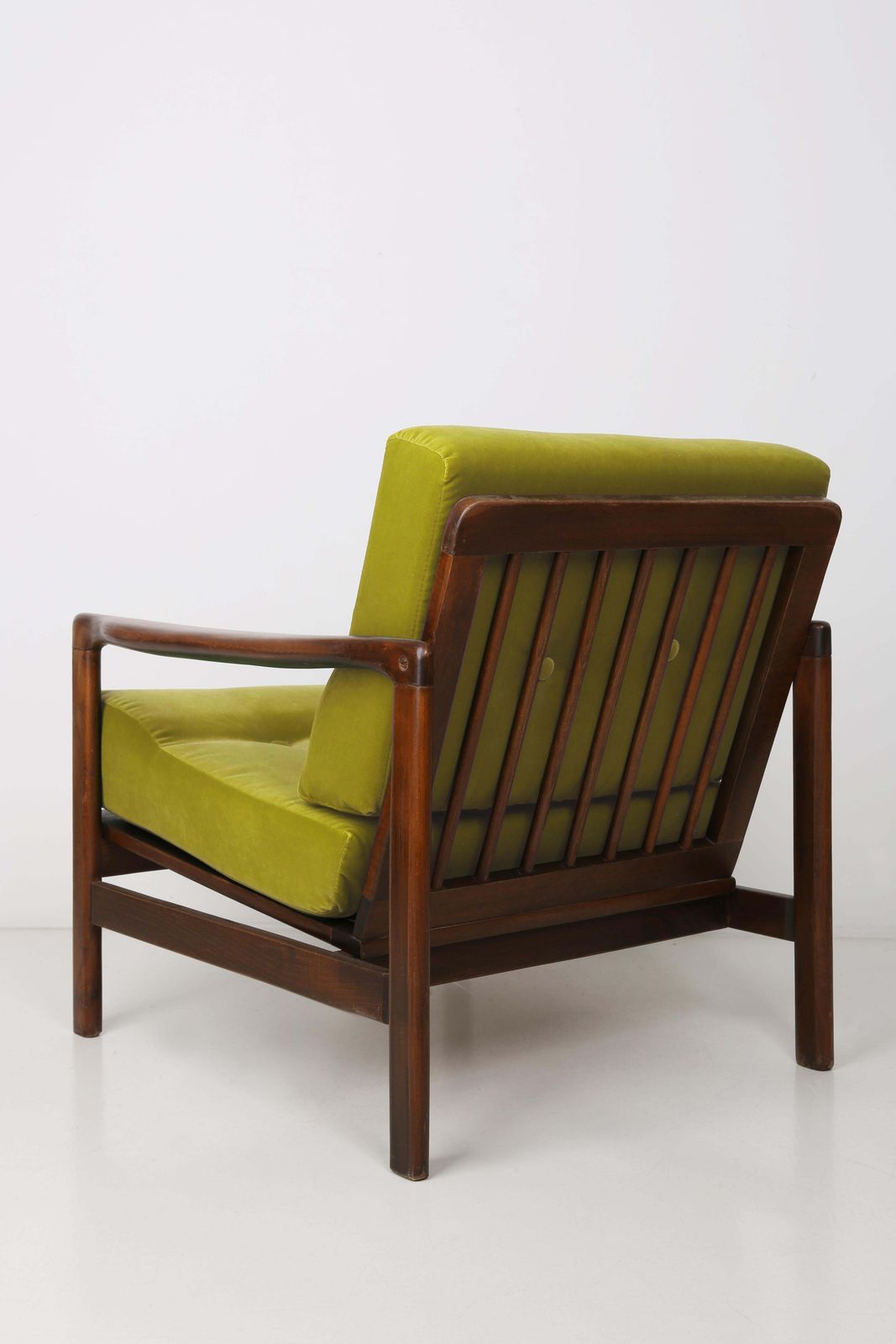 Set Of Two Midcentury Lemon Velvet Armchairs, Zenon Baczyk, 1960s photo 2548.0