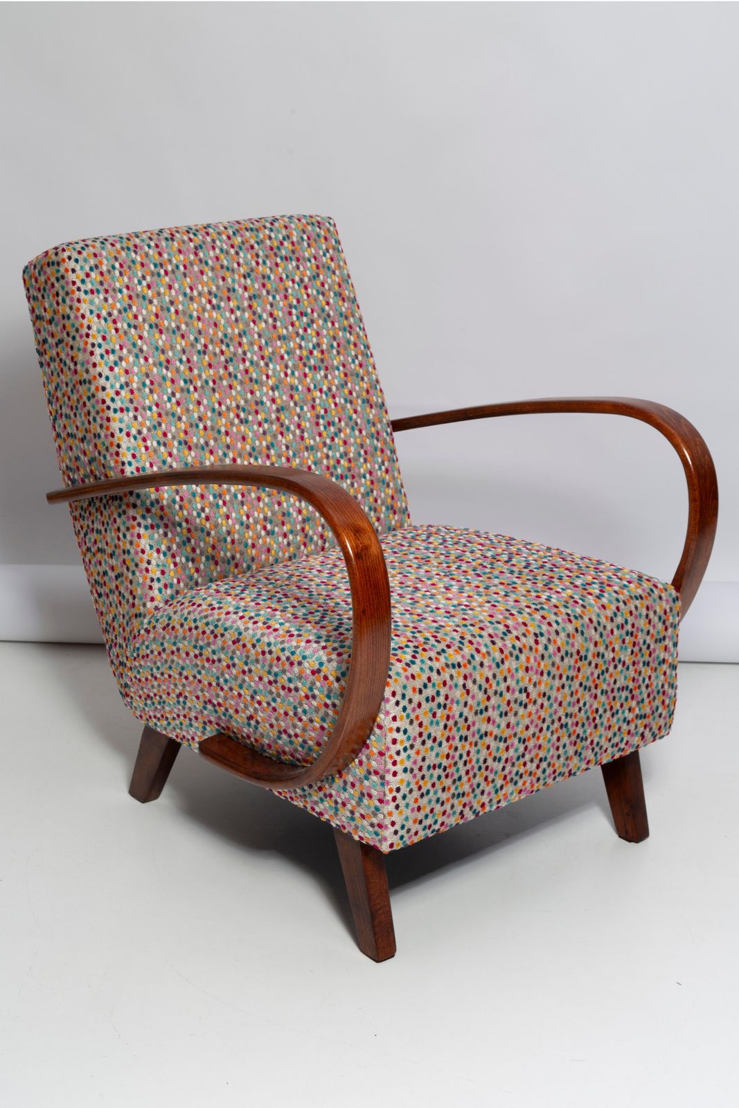 Set Of Two Mid Century Dots Velvet Armchairs By J.Halabala Czech Republic, 1950s photo furniture