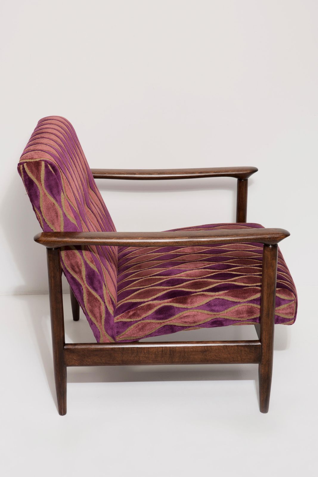 Two Mid 20th Century Pink Pattern Velvet Armchairs, Edmund Homa, Europe, 1960s photo vinterior