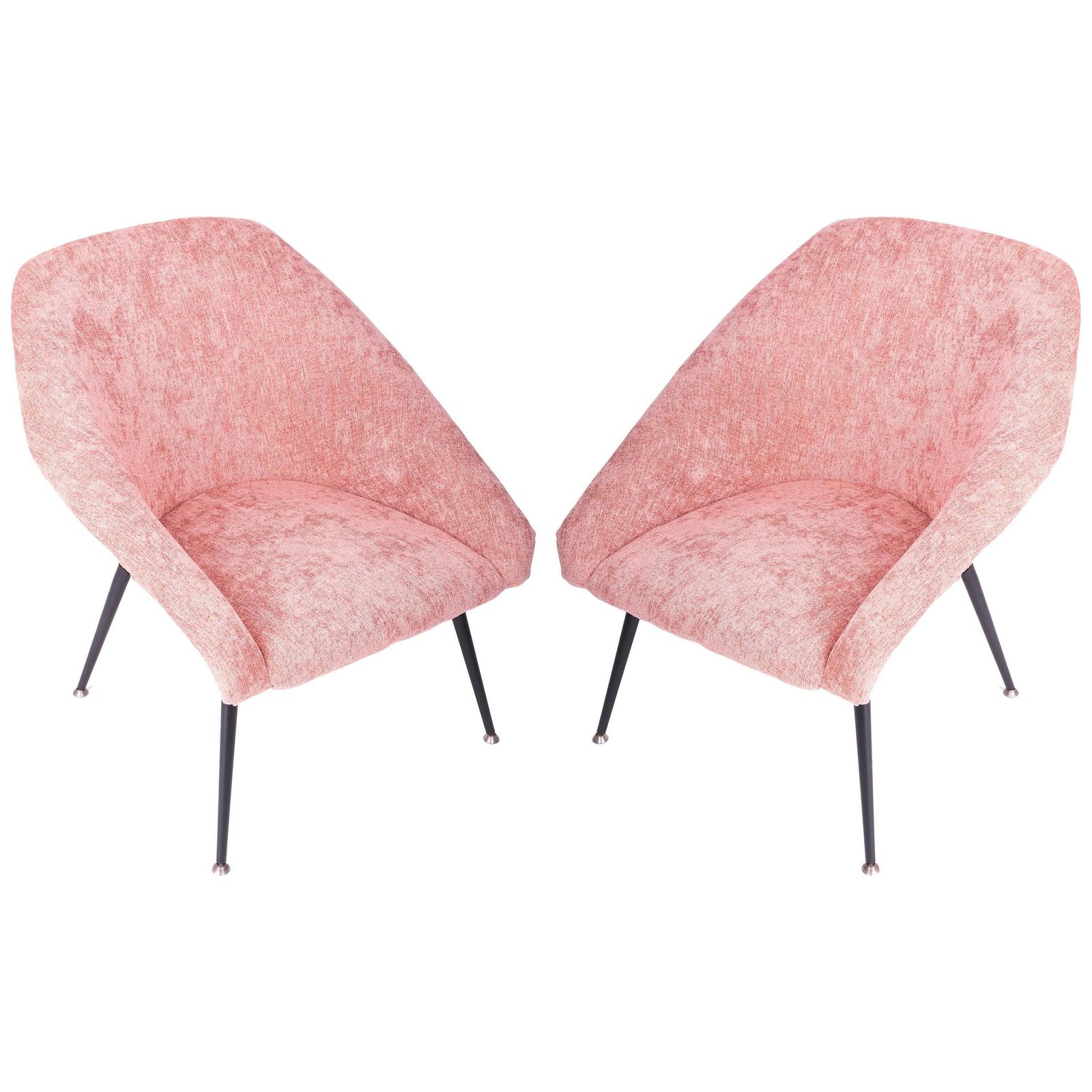 Set Van Twee Baby Roze "Eva" Clubfauteuils, Ca. Jaren 1960