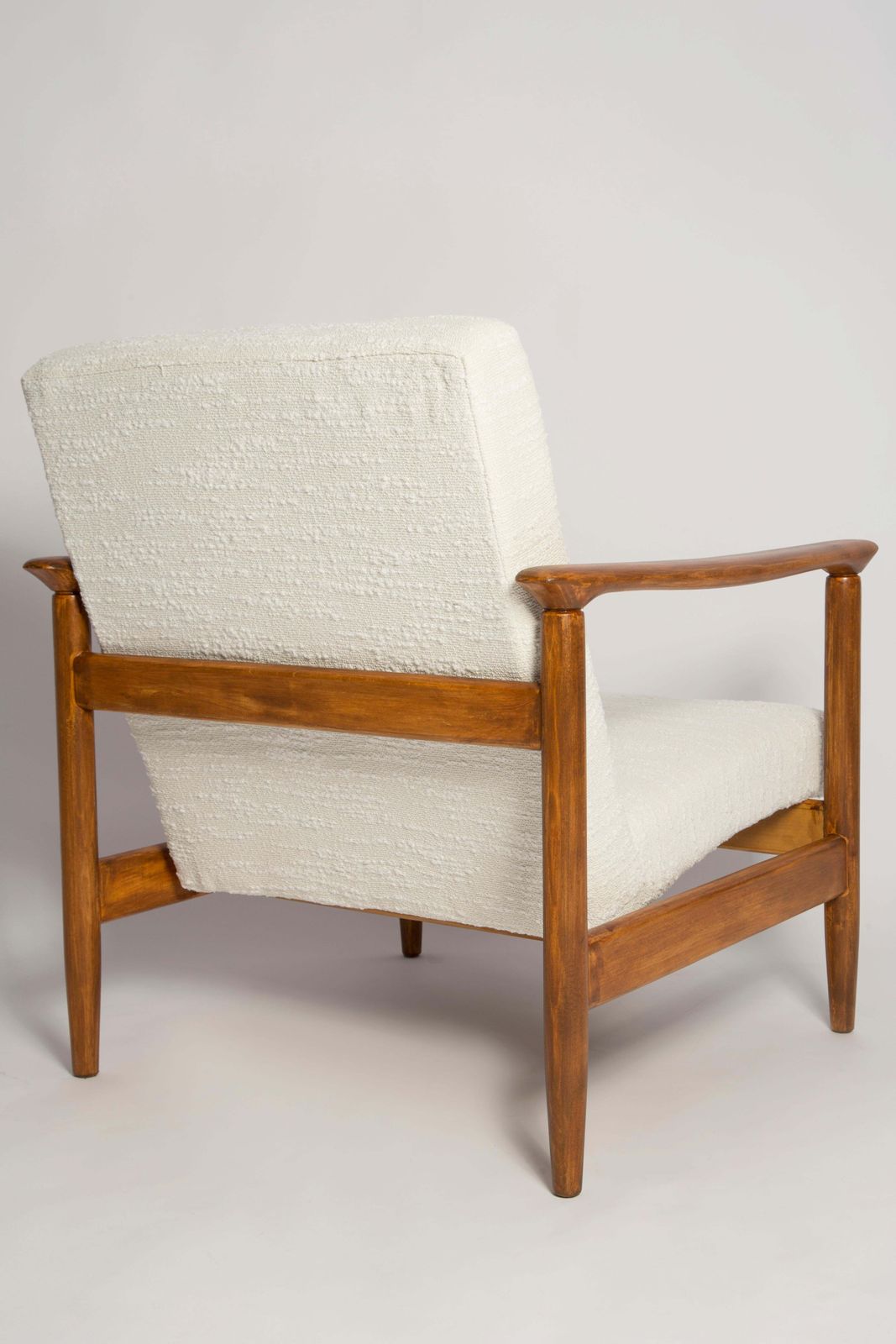 Meubels Paar Mid Century Witte Bouclé Fauteuils, Gfm 142, Edmund Homa, Europa, Jaren 1960 photo