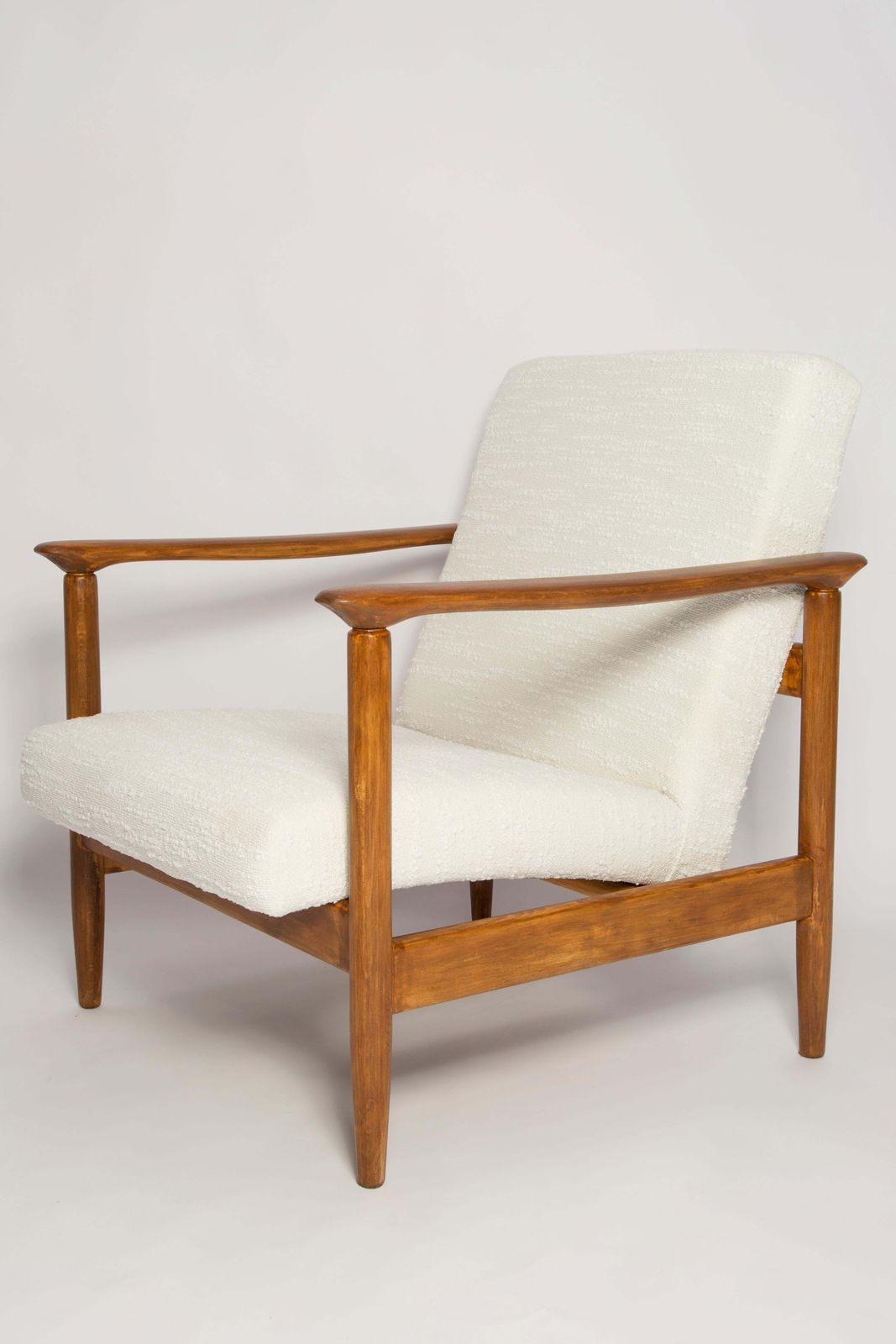 photo buy Paar Mid Century Witte Bouclé Fauteuils, Gfm 142, Edmund Homa, Europa, Jaren 1960