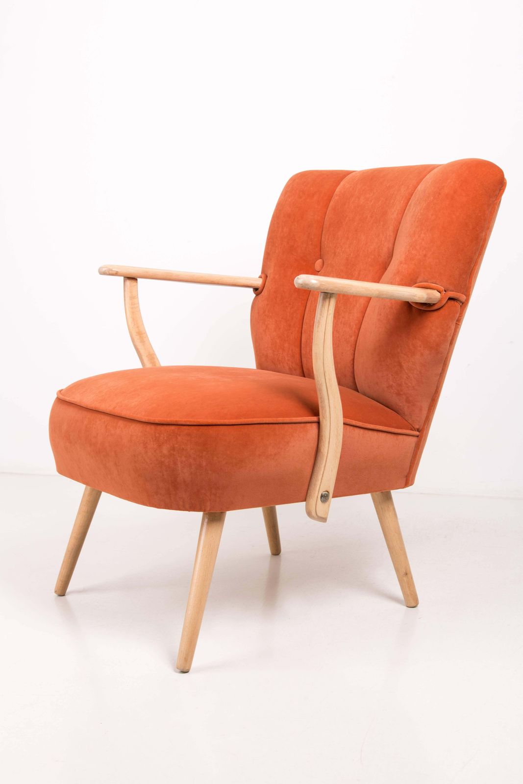 Paar Mid Century Oranje Cocktail Fauteuils, Duitsland, Jaren 1960 photo 2548.0