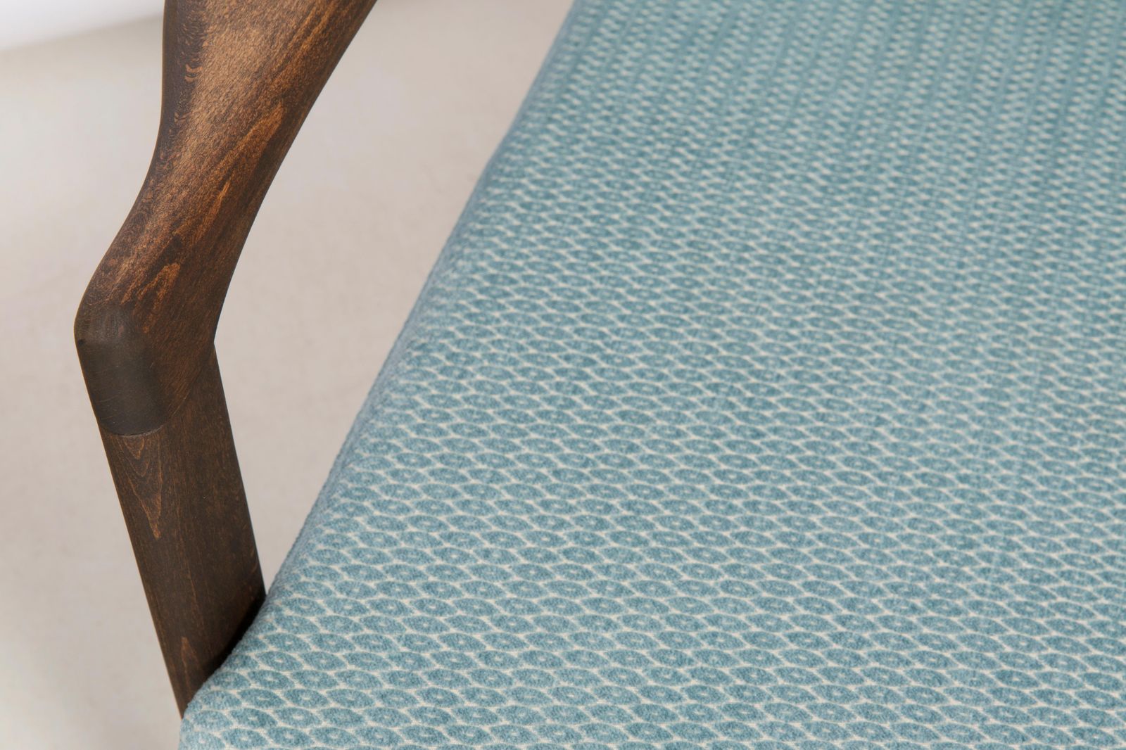 Set Of Two Midcentury Baby Blue Pattern Velvet Armchairs, Zenon Baczyk, 1960s photo Furniture