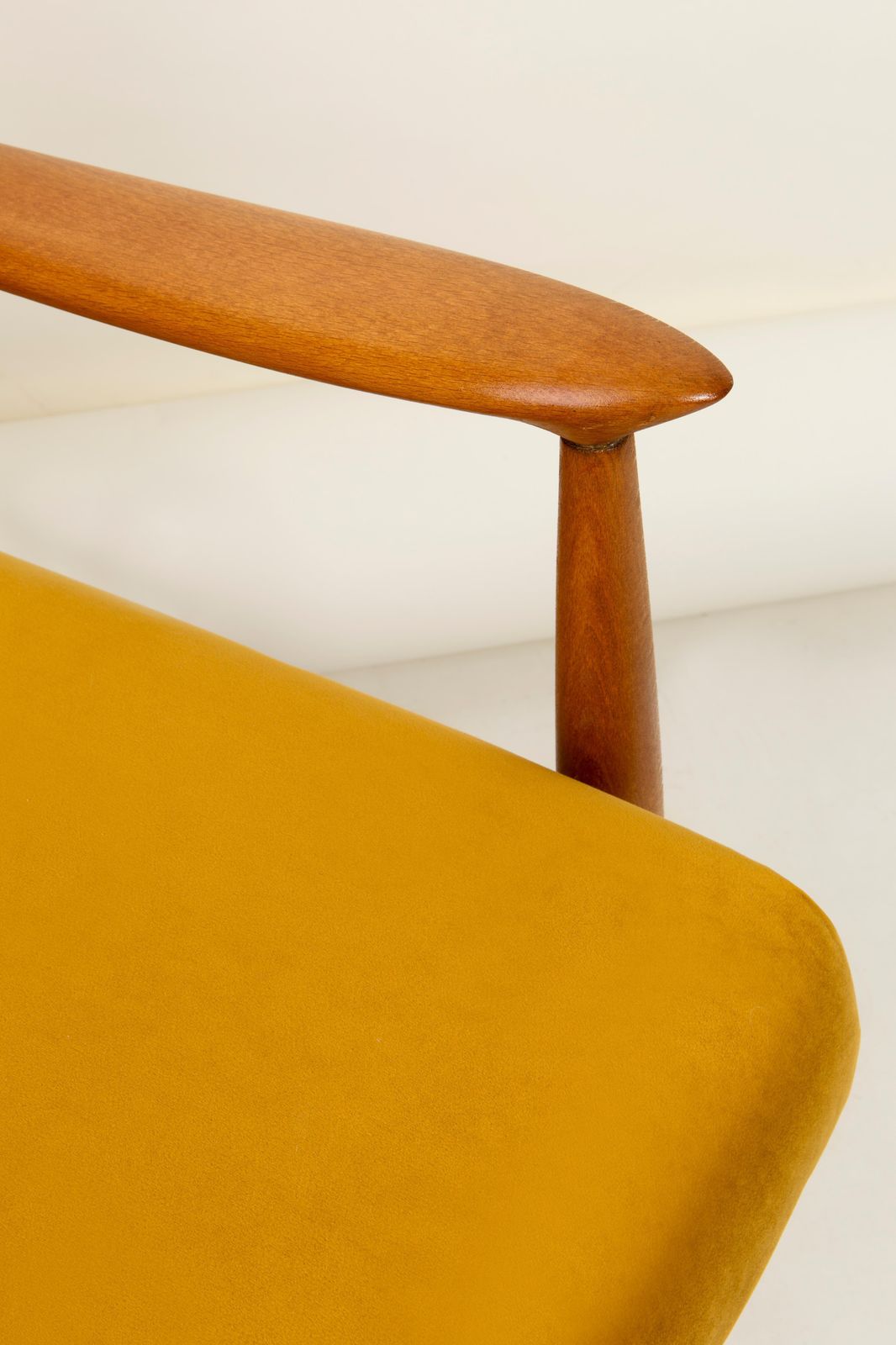 Set Of Two Vintage Velvet Mustard Yellow Armchairs, 1960s photo vinterior