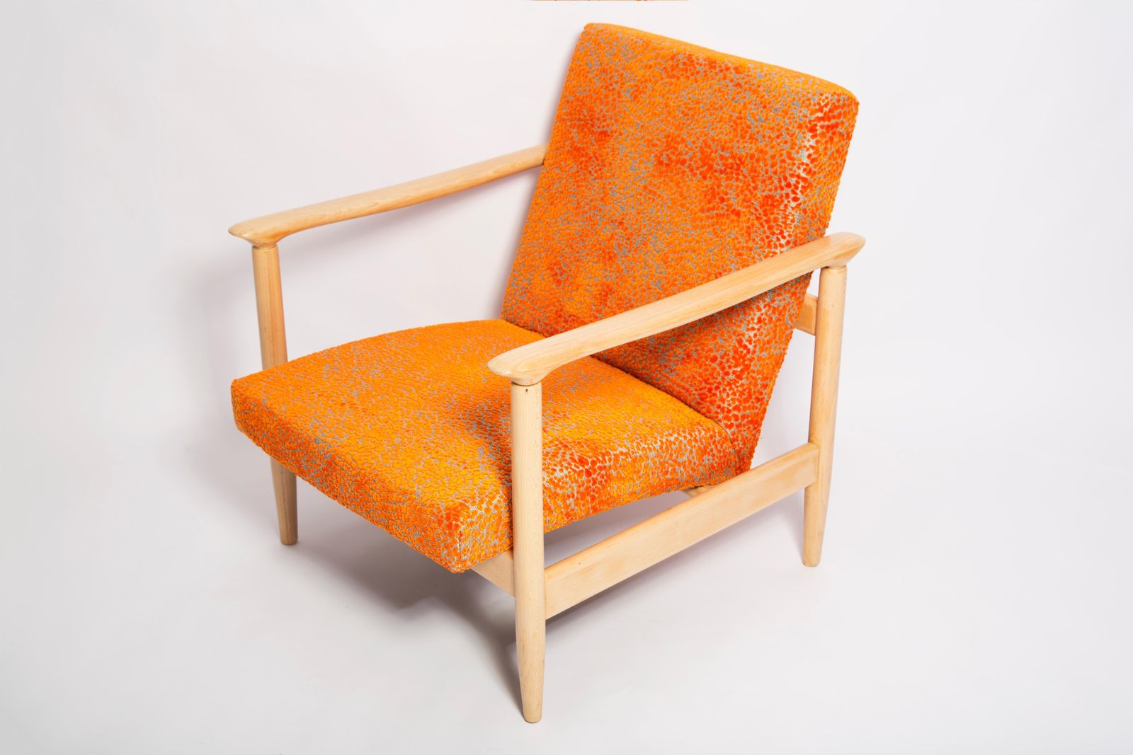 photo furniture Set Of Two Mid 20th Century Orange Velvet Armchairs, Edmund Homa, Europe, 1960s