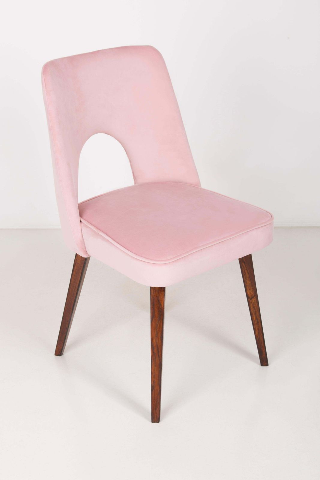 Set Of Six Baby Pink Velvet 'Shell' Chairs, 1960s photo buy