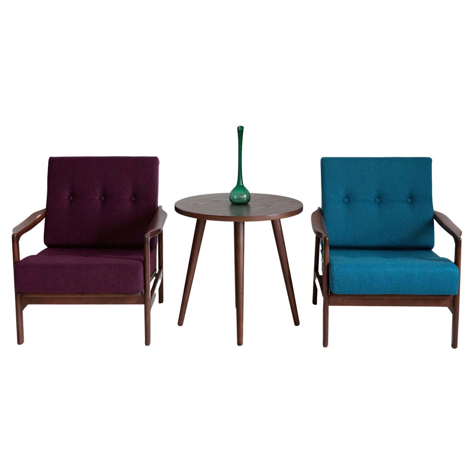 Pair Of Mid Century Armchairs And Coffee Table, Zenon Baczyk, Europe, 1960s